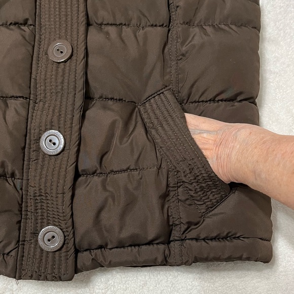 Aeropostale Women’s Chocolate Brown Quilted Puffer Vest Y2K Preppy Size L - Picture 6 of 11